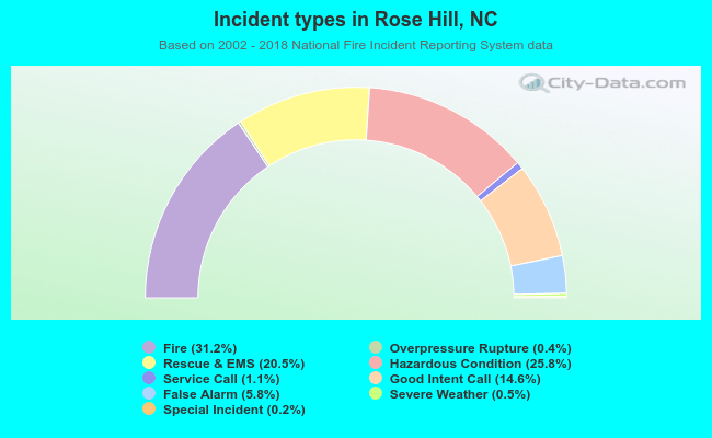 Incident types in Rose Hill, NC