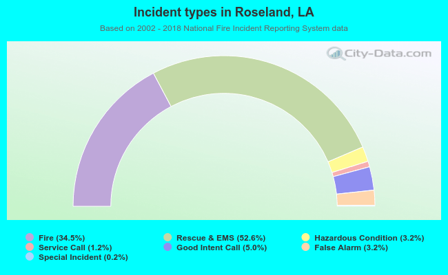 Incident types in Roseland, LA