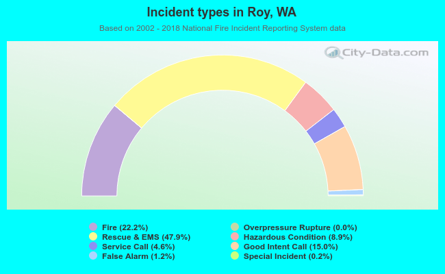 Incident types in Roy, WA