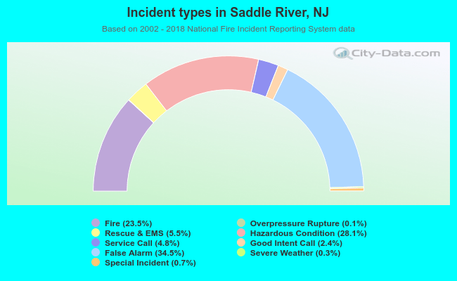 Incident types in Saddle River, NJ