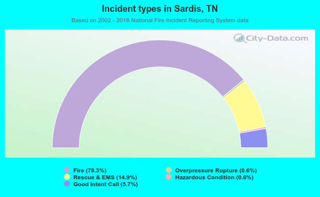 Incident types in Sardis, TN