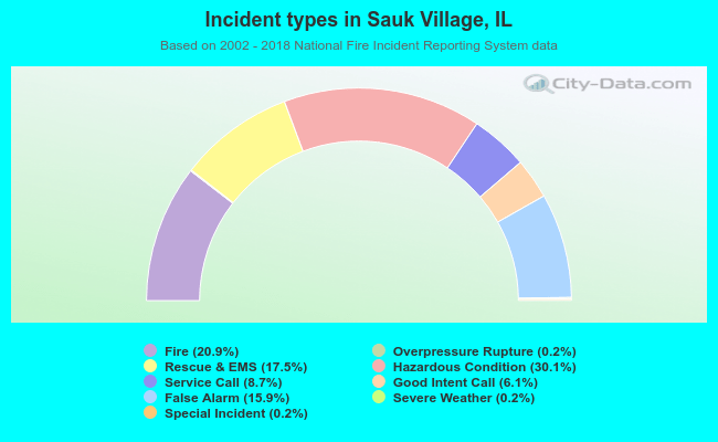 Incident types in Sauk Village, IL