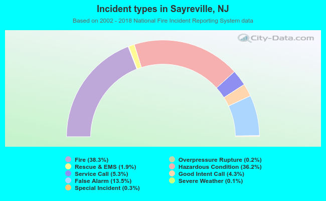 Incident types in Sayreville, NJ
