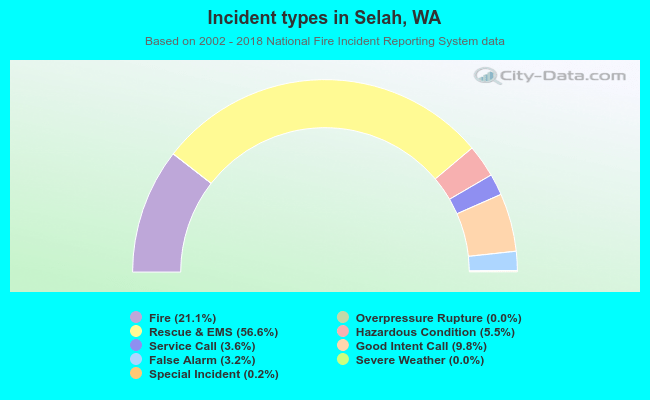 Incident types in Selah, WA