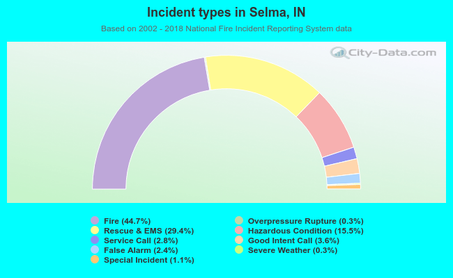 Incident types in Selma, IN