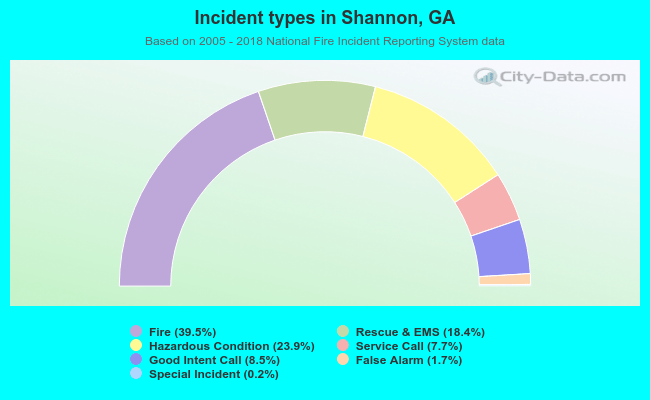 Incident types in Shannon, GA