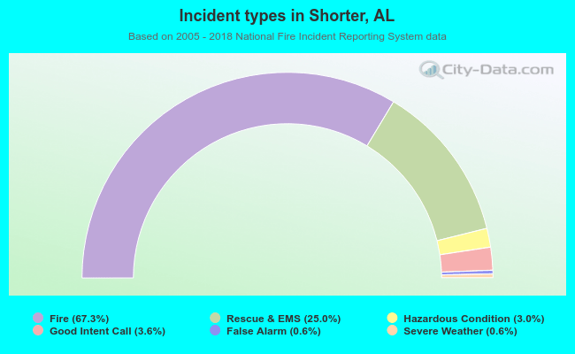 Incident types in Shorter, AL