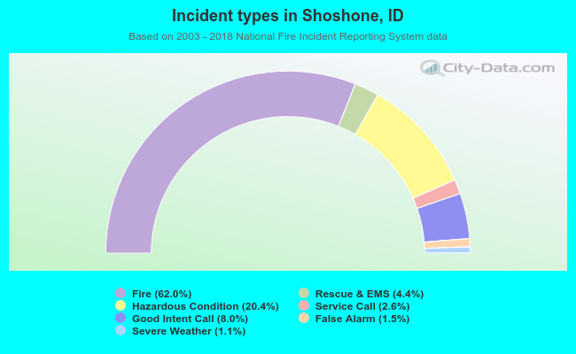 Incident types in Shoshone, ID