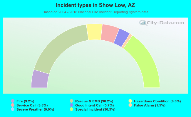Incident types in Show Low, AZ