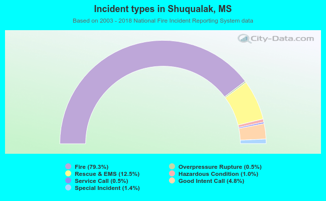 Incident types in Shuqualak, MS