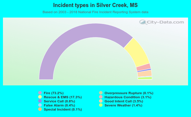 Incident types in Silver Creek, MS