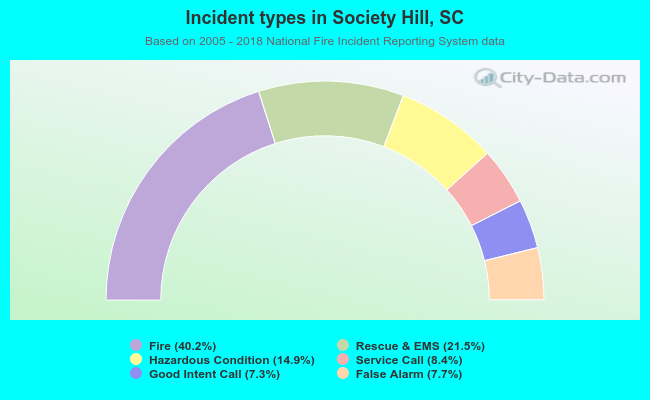 Incident types in Society Hill, SC