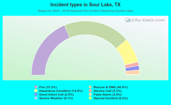 Incident types in Sour Lake, TX