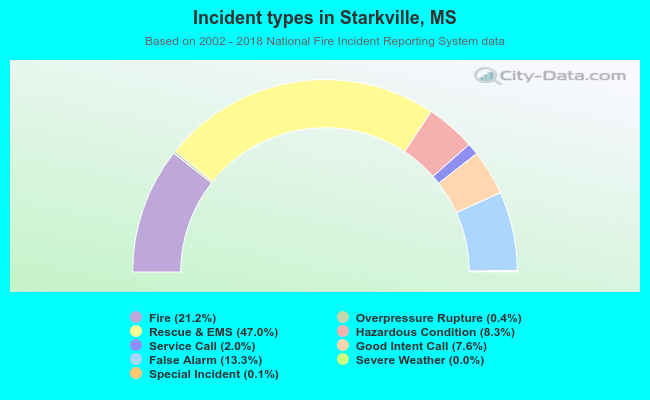 Incident types in Starkville, MS