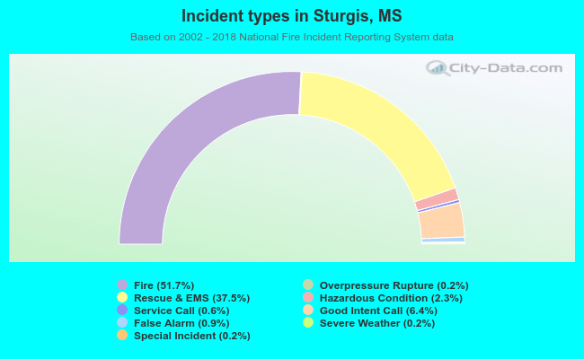 Incident types in Sturgis, MS