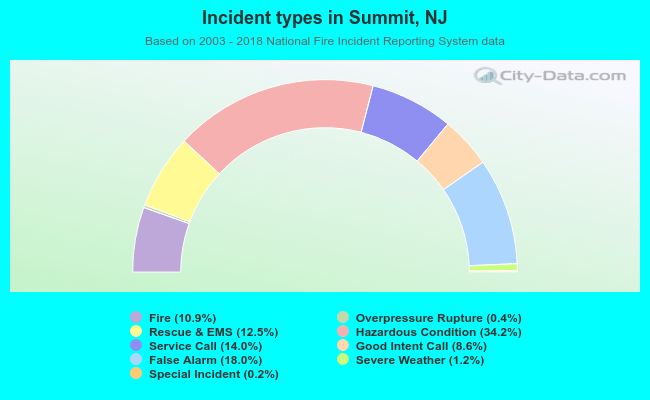 Incident types in Summit, NJ