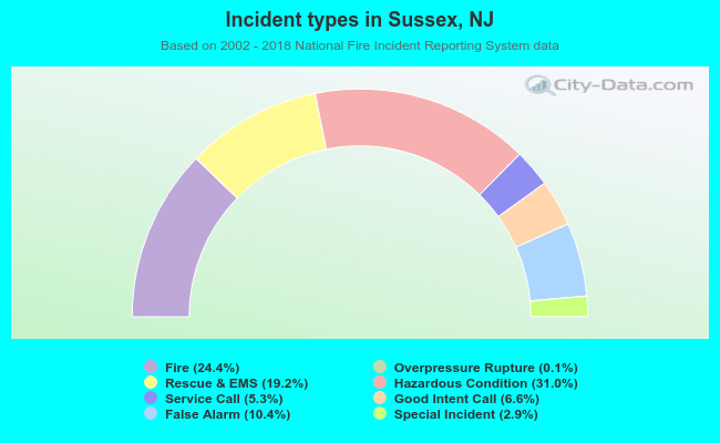 Incident types in Sussex, NJ
