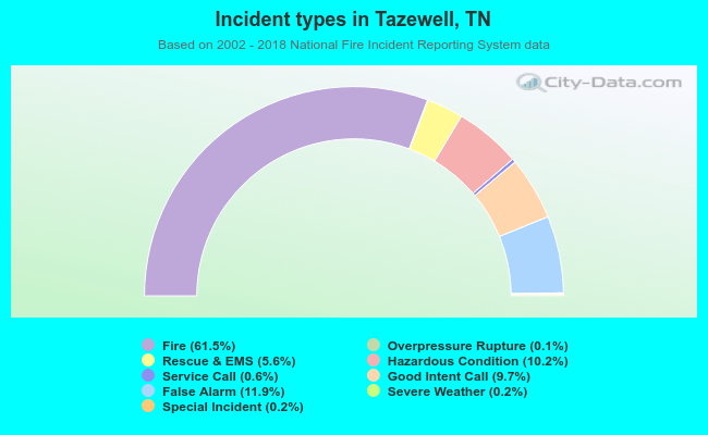 Incident types in Tazewell, TN