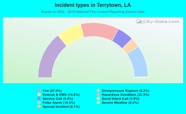 Incident types in Terrytown, LA