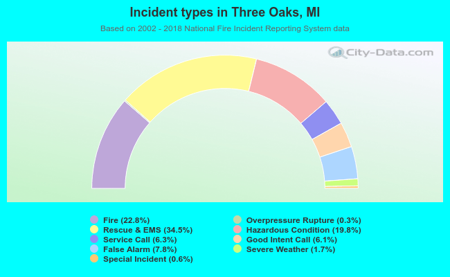 Incident types in Three Oaks, MI