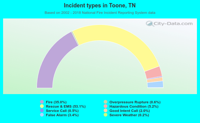 Incident types in Toone, TN