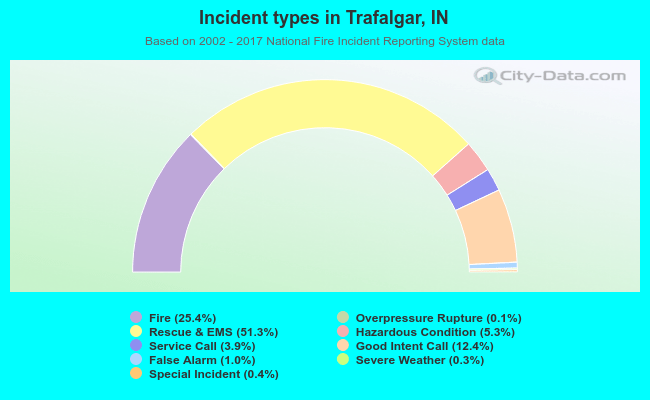 Incident types in Trafalgar, IN