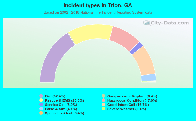 Incident types in Trion, GA