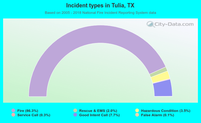 Incident types in Tulia, TX