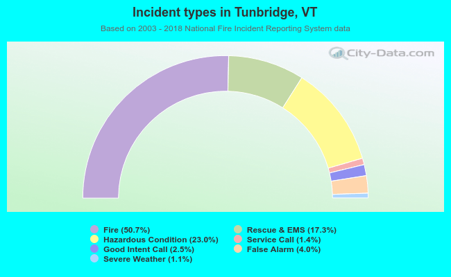 Incident types in Tunbridge, VT