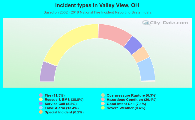 Incident types in Valley View, OH