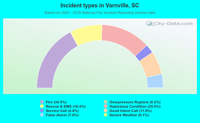 Incident types in Varnville, SC