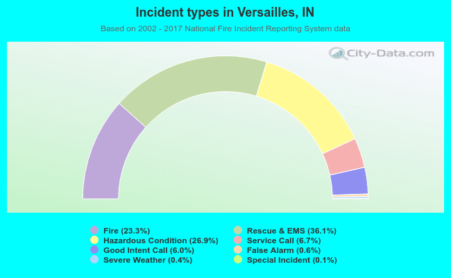 Incident types in Versailles, IN