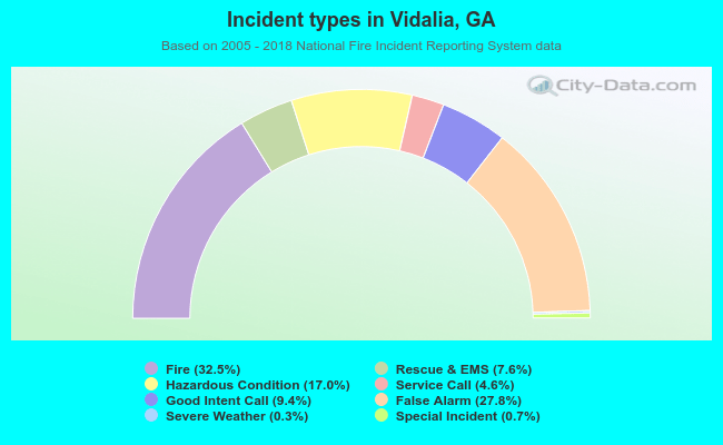 Incident types in Vidalia, GA