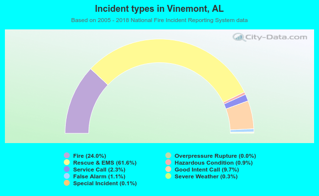 Incident types in Vinemont, AL
