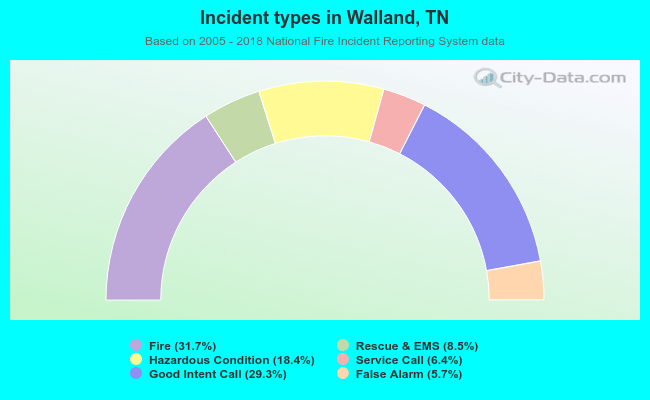 Incident types in Walland, TN