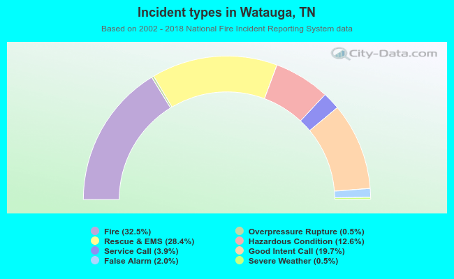 Incident types in Watauga, TN