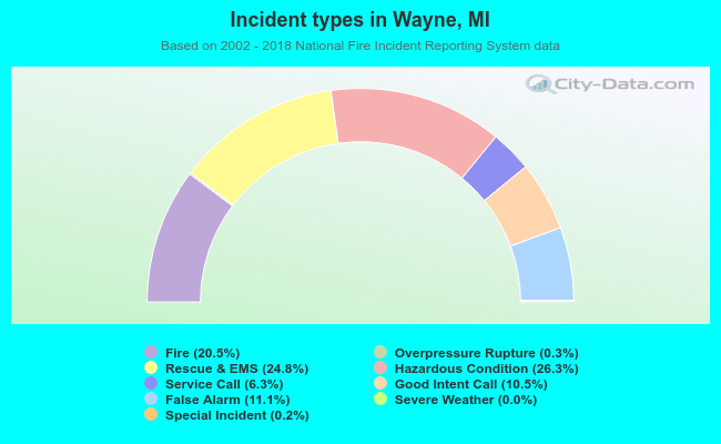 Incident types in Wayne, MI