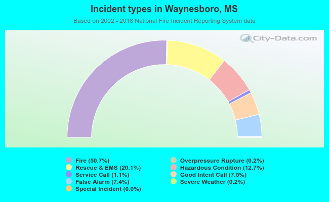 Incident types in Waynesboro, MS