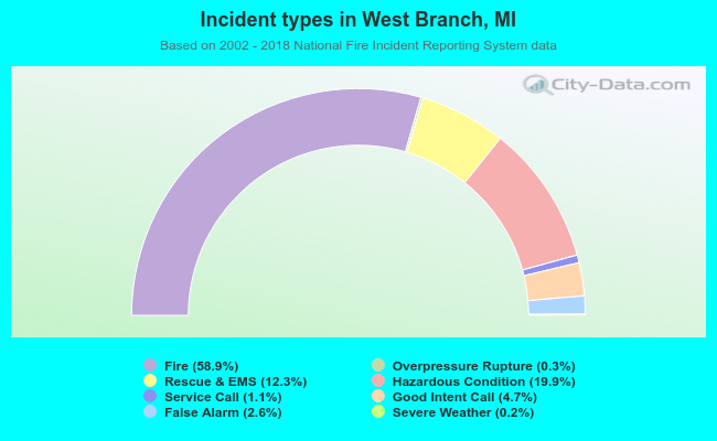 Incident types in West Branch, MI