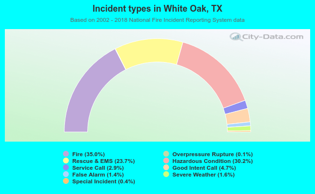 Incident types in White Oak, TX