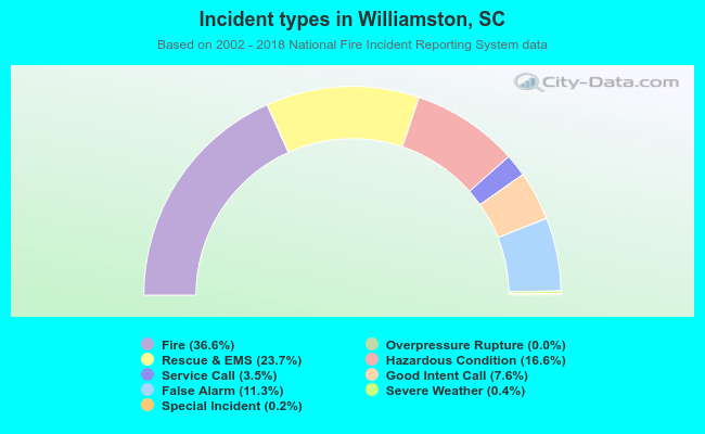 Incident types in Williamston, SC