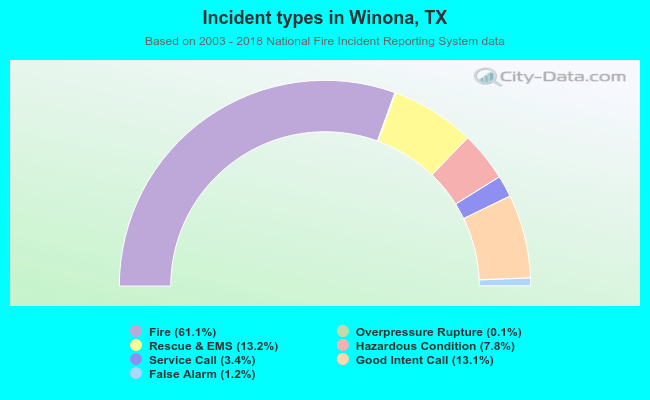 Incident types in Winona, TX