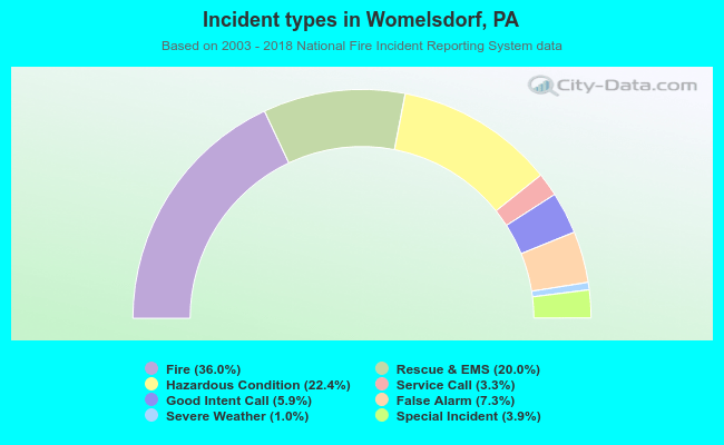Incident types in Womelsdorf, PA