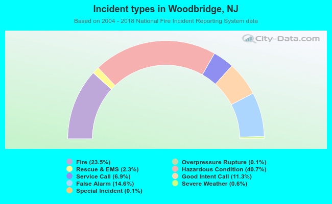 Incident types in Woodbridge, NJ