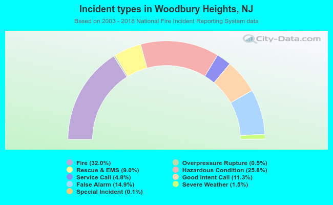Incident types in Woodbury Heights, NJ