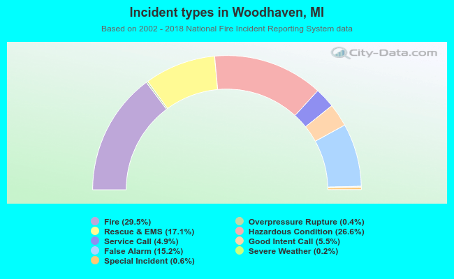 Incident types in Woodhaven, MI