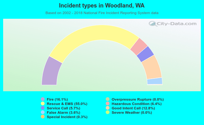 Incident types in Woodland, WA