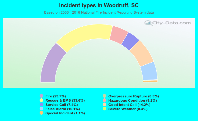 Incident types in Woodruff, SC