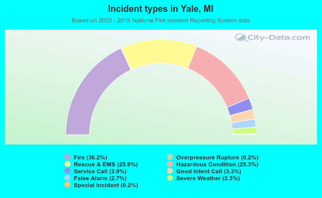 Incident types in Yale, MI