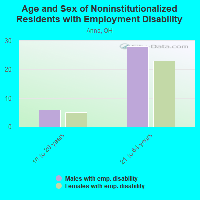 Age and Sex of Noninstitutionalized Residents with Employment Disability